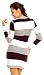 Zeta Ville Women's - Maternity Stripes Knit Jumper Dress Tunic Top V-Neck - 405c (Purple, ONE SIZE UK 8/10/12)
