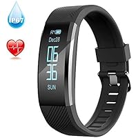 AGPTEK Fitness Tracker Braccialetto Bluetooth Impermeabile con Contatore Passi, Monitor Ritmico, Calorie, Sonno ECC per Uomo Donna Bambini, Nero