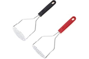 MXDHOKY 2 Pezzi Schiacciapatate, Schiaccia Patate in Acciaio Inox, Pressa Pestelli per Patate, per Purea di Patate, Marmellata, Verdure e Frutta