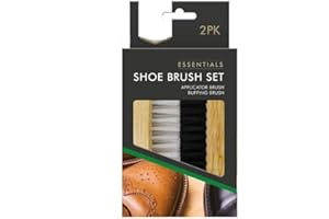 ANRTC Shoe Brush Set (2PCS) Includes Applicator and Buffing Brush Traditional for Leather Shoes with Dense Hair Perfect Wood Buffing Brush Ideal for Shoes Boots Sofa Sneakers Household Scrub
