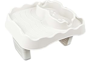 DONKIVVY Whirlpool-Tischtablett, verstellbarer Whirlpool-Beistelltisch mit rutschfestem Getränkehalter, passend für aufblasbare Spa/Pool/Badewanne, Whirlpool-Zubehör, Beige