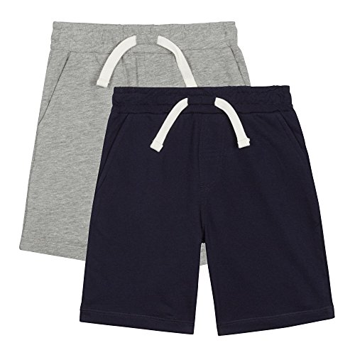 Bluezoo Kids Pack Of Two Boy's Navy And Grey Jersey Shorts Age 2-3