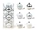Produktbild eazyhurry Dekorative Mehrfarbig Christmas Ball Bruchsichere Baum Set 24 Stück in One Klar Barrel, silberfarben / weiß, 6cm/2.36"(24 PCS)