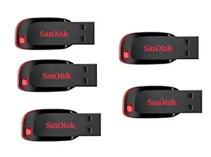 Sandisk Cruzer Blade CZ50 USB Flash Drive pack of 5 32GB USB 2.0 Pendrive