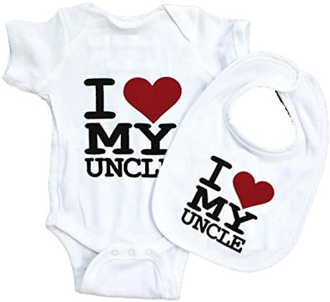 Funny Cotton I Love My Uncle Baby Bodysuit BIBS Grow Gift Nontoxic Ink vest (3 - 6 Months)