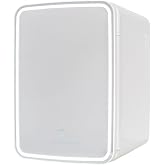 Flamingueo Buzdolabı k&uuml;&ccedil;&uuml;k &ndash; buzdolabı 10 l, aynalı ve LED'li, kozmetik buzdolabı 12 V/220 V, retro buzdolabı, Skincare Fridg