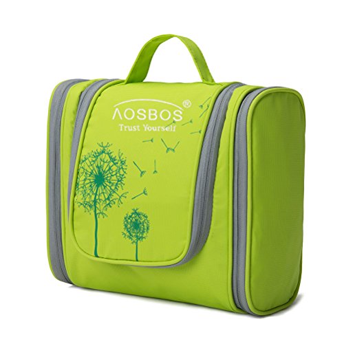 Aosbos Federleicht Kulturtasche Kulturbeutel Reise Kosmetiktasche mit vielen Fächern um Aufhängen Wasserdicht Waschtasche Business-Trips, Reisen, Hotel, 25 x 22 x 11 cm