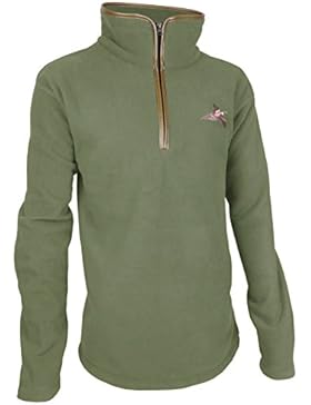 Kinder Vlies Fleece Pullover mit aufgesticktem Fasan Jagen Fischen Wandern