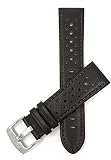 Extra Lang (XL) Leder Uhrenarmband 20mm für Herren, Braun, perforiert, Stil GT Rally, Schließe Edelstahl, auch verfügbar in schwarz, weiß, rot, gelb, orange, königsblau und rosa