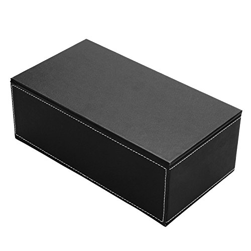 Zedtom PU-leder Kosmetiktücherbox Taschentuchspender, 25*14*9.5cm (Schwarz) - 4