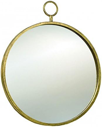 Gusseted Round Gold Wall Mirror Diameter 55 cm