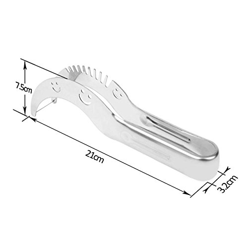 Wassermelonen Messer, PEMOTech 3 in 1 sicher und leicht zu benutzende Obstzeug in der Küche, 304 rostfreier Stahl, Wassermelonenschneider, und -Entkerner, Messer+ Balllöffel für Melonen+ Schälenzeug für Erdberren, perfekt für Obstsaladmachen. - 7