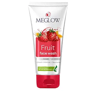 Meglow Fruit Face Wash Combo Pack of 3 (70g Each) for Men and Women ? Enriched with Plant Derived AHA's||Paraben Free||Soap Free Helps to Make Skin Smooth, Refreshing and Rejuvenating