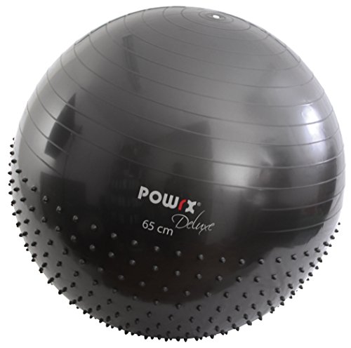 Gymnastikball mit Massage Noppen Balance Dome, Massageball 55, 65, 75 cm Anthrazit | Sitzball Fitnessball - 2