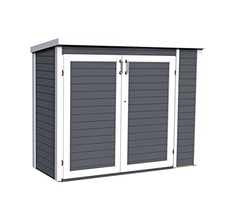 Preisvergleich Produktbild Gartenschrank Diez 03 inkl. Fußboden und Dachpappe, Anthrazit lackiert - 14 mm Elementschrank, Nutzfläche: 1,50 m², Pultdach