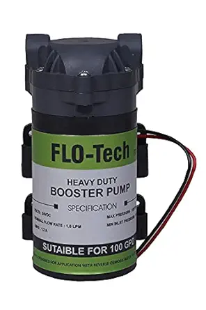 Hi-Tech 100 GPD RO Diaphragm Booster Pump + 2 Pieces Connector (Input 24 V) Suitable for All Water Purifier