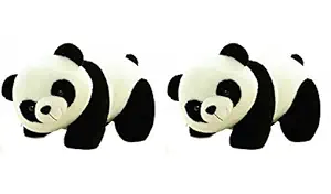 Deals India Panda Soft Toy, Black (26 cm, Pack of 2)