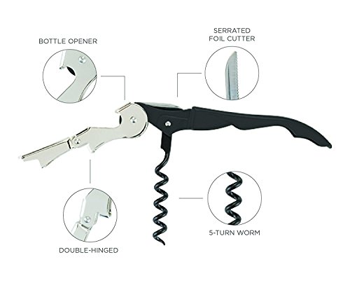 Korkenzieher Weinöffner Set of 3 ,FLYING Kellner Korkenzieher und Folienschneider für Sommeliers, Kellner und Barkeeper- Doppelte Korkenzieher - 2