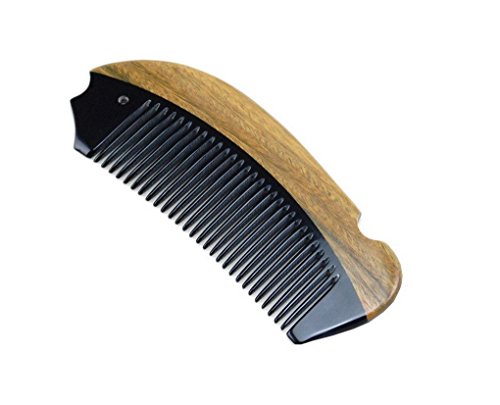ACME Kamm Holzkamm Taschenkamm aus Grün Sandelholz,handgefertigte Kamm ,12,5 x 4,8cm,Braun