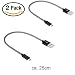 Produktbild KRS - 2xSK6-S - USB 2.0 A auf Micro-B Kurz USB Sync Short Cable Kabel Datenkabel Ladekabel Micro USB für Samsung Galaxy S2 S3 S3 Mini S4 S5 S6 S7 ca 25 cm (2xSK6-S)