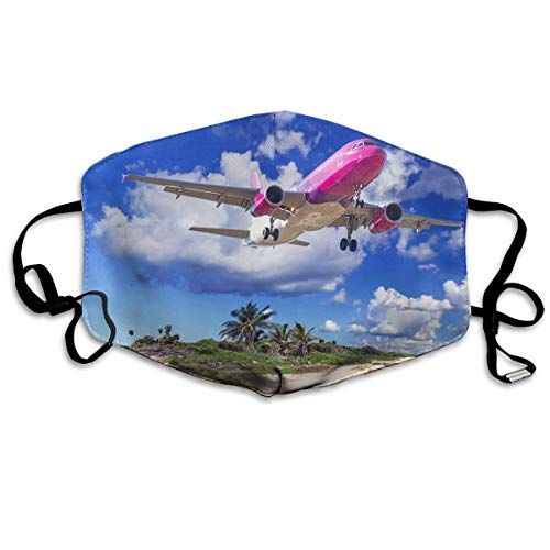 Preisvergleich Produktbild Masken für Erwachsene Waschbare wiederverwendbare MundMaskene Tropics Airplane Passenger Airplanes Flight Clouds Reusable Anti Dust Face Mouth Cover Masken Protective Breath Healthy Safety