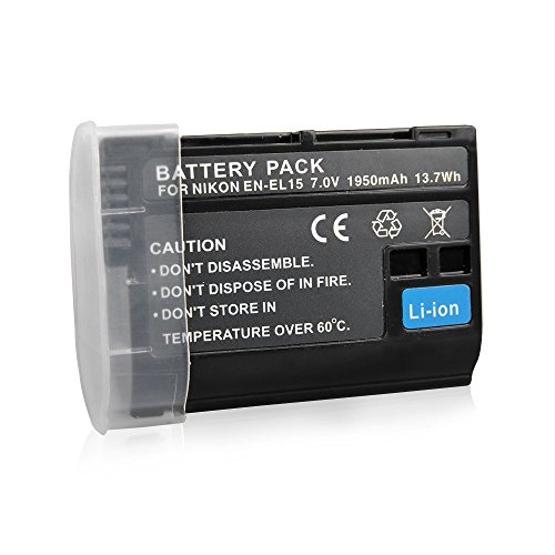 BPS Nikon EN-EL15 Batterie de Remplacement avec Chargeur pour Cam  ra Nikon D810 D800E D800 D750 D610 D7200 D7000 D7100