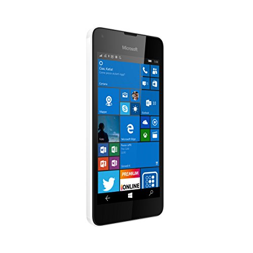 Microsoft Lumia 550 Smartphone LTE, Display 4.7' Pollici HD LCD (1280x720), 8 GB Memoria interna, Processore Quad Core Snapdragon 210, Bianco [Italia]