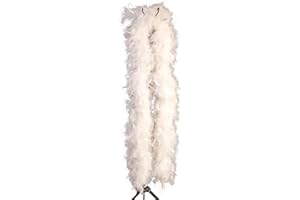FEARAFTS Boa de plumas de marabú mullida para mujer, decoración de disfraces, plumas de pavo, boa para manualidades, accesorios, Navidad, carnaval, teatro, aprox. 2 metros de largo, aproximadamente 90
