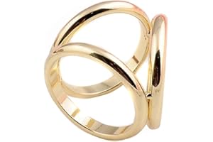 ERICOTRY 1 bufanda de moda para mujer y niña, con hebilla de anillo, moderno, simple, triple diapositiva, joyería de seda, cierre de sarf para ropa, anillo para envolver joyas, abalorios (gloden)