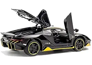 Qualimate 1:32 Scale Diecast Metal Alloy Sports car Model 4 Wheel Drive Pull Back car Toy with Light & Sound (LP770-4)