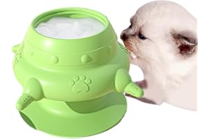 HDAKDDHG Comedero para Cachorros, Cuenco de Leche Biónica de Silicona para Mascotas Con 4 Chupetes y Ventosa, Biberón para Gatitos, Lactancia (Verde)