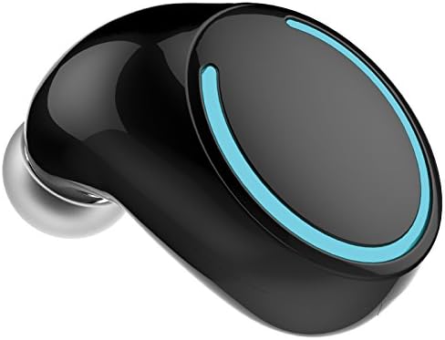 Vida IT Mini Bluetooth Headset, Small Wireless Earbud with Mic for In-Car Handsfree Use, Earpiece Compatible with iPhone Smart Phone Android Mobile, Light Comfortable Single Modern Earphone (Black)