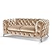 Produktbild Moebella Designer Chesterfield Sofas Couch SAMT-Stoff Sessel Möbel Big-Emma Knopfheftung (Creme, 2 Sitzer)