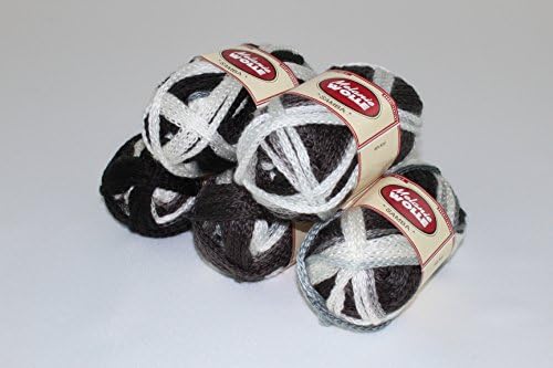 5 x Samba 100 % polyacrylic knitting wool balls, stylish colours, super value pack, brand yarn by Melanie wool, timeless and trendy, machine washable, felt-free and keeps its shape, Braun/Beige/Schwarz