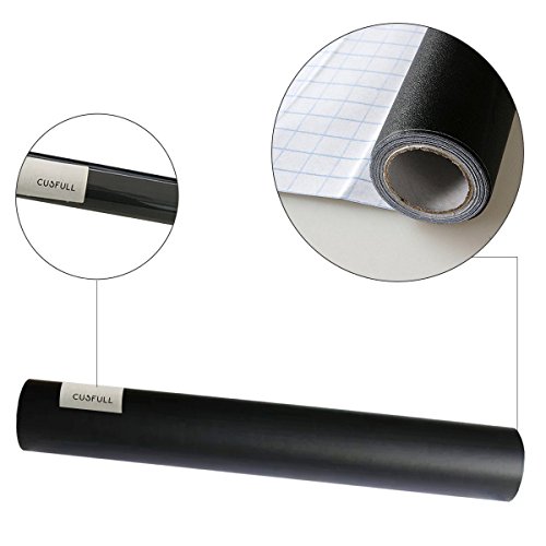 Tafelfolie, Cusfull Multifunktions Tafel Aufkleber Wand-Aufkleber selbstklebend Tafelfolie Tafel Kontakt Papier Wandtattoo kinderzimmer Büro Tafel Aufkleber in 2 Farben (90x200cm, Schwarz) - 3