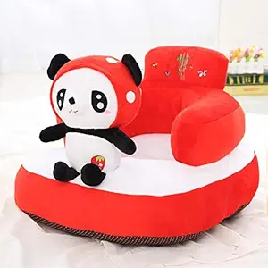 Dazling Bazaar Panda Shape Soft Plush Cushion Baby Sofa Seat for Kids (Red, 0 to 4 Years)