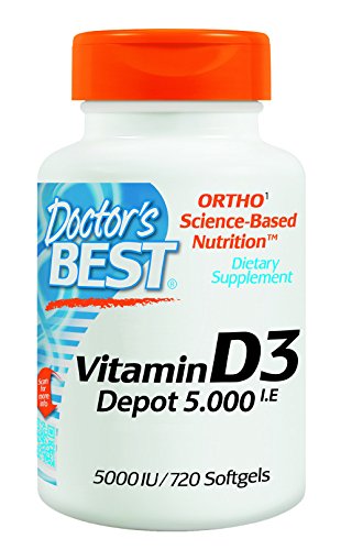 Doctor's Best | Vitamin D3 Depot | 5000 I.E | 720 Weichkapseln | Wochendosis | glutenfrei | sojafrei