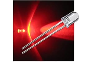 world-trading-net - Set de 10 LEDs 5mm Clair Clignotant Rouge, diode électroluminescente, Filaire, diode Lumineuse, en Tant Que composant