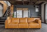 Gemütliches viersitzer Ledersofa in cognacbraun