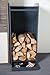 Produktbild Unbekannt Holzaufbewahrung Höhe 90 Breite 40cm, Kasten für Feuerholz mit Schublade, Metall anthrazit, Brennholz, Kamin, Holz, Kachelofen, Lagerung