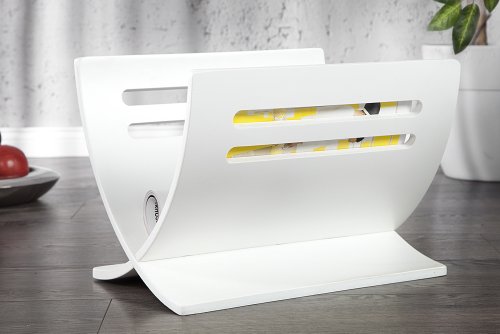 Stylischer Zeitungsständer NEWS Zeitungskorb weiss zerlegbar - 2