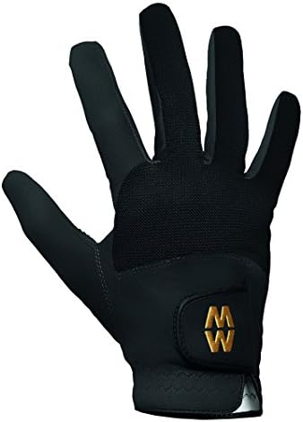 Mens &amp; Ladies 1 Pair MacWet Short Mesh Sports Gloves In 6 Colours - 9.5 Unisex - Black