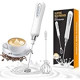 CAVN Electric Milk Frother with Double Whisk, USB Rechargeable, 2-in-1 Handheld Battery-Operated Milk Frother/Hand Mixer/Egg 
