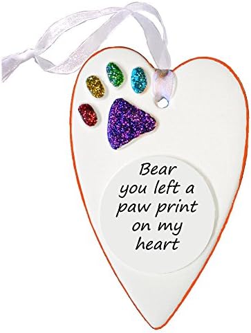 Truly for You Rainbow Bridge, Pet Loss, Personalised, PAW PRINT on My Heart Plaque