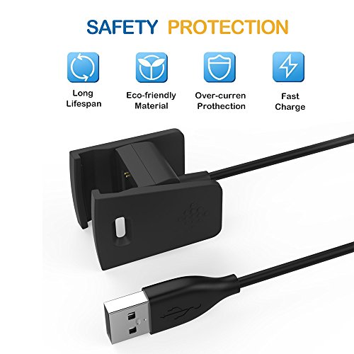 Fitbit Charge 2 Ladekabel, DEGBIT® Fitbit Charge 2 Ersatz Ladegerät USB- ladekabel, Premium Qualität Aufladen USB Charger laden Kabel, Ladestation Charging Dock Adapter für Fitbit Charge 2 Armband - 4