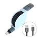 Produktbild Interesting® Schwarz 1M Schnellladegerät Einziehbares TPE USB 3.1 Typ C Datenladegerät Ladekabel
