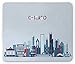 Produktbild WYICPLO Chicago Skyline Mouse Pad, Urban Silhouette Business Town with Famous Architecture Graphic Art, Standard Size Rectangle Non-Slip Rubber Mousepad, Blue Baby Blue Red
