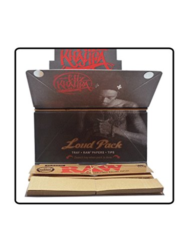 Wiz Khalifa Artesano Stil – Laut Pack – King Size Slim Raw Classic Zigarettenpapier + Tips + Tablett (Neuware vom Raw) – 3 Heftchen - 3