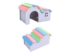 WIIAILOO Wooden Hamster House DIY Wooden Hamster Sleeping Bed Hamster Hideout for Home Store Shop，Suitable for Small Anima