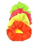 Zac's Alter Ego® Set of 4 Neon Hair Scrunchies - Pink, Orange, Green & Yellow